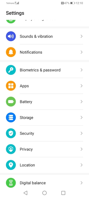 To activate your screen lock, go to the Settings menu and select Biometrics & password