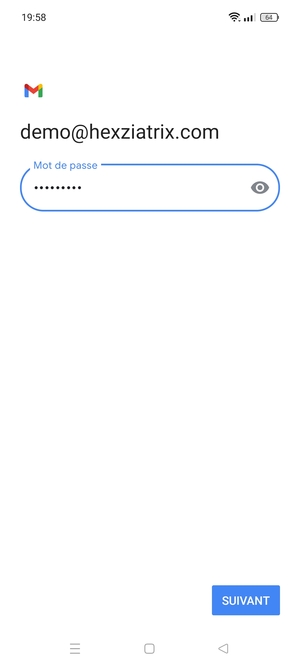 Saisissez votre Mot de passe et sélectionnez SUIVANT
