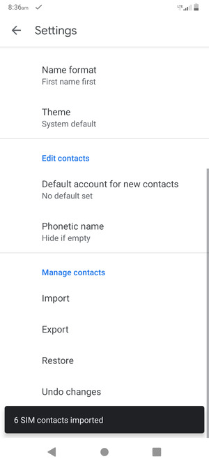 Your contacts will be saved to your Google account and saved to your phone the next time Google is synced.