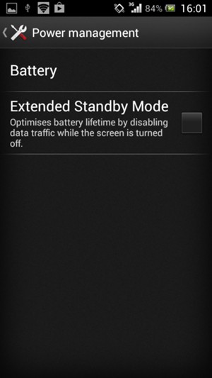 Check the Extended Standby Mode checkbox