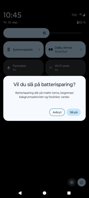 Velg Slå på