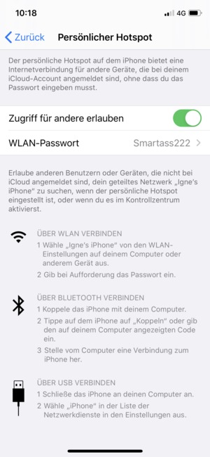 Wählen Sie WLAN-Passwort