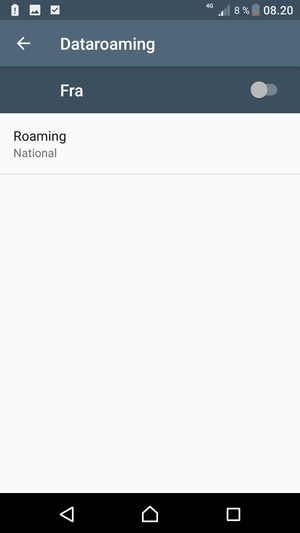 Slå Data roaming til eller fra