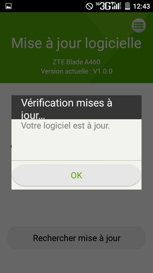 Si votre téléphone est à jour, sélectionnez OK