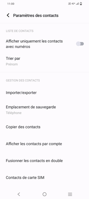 Sélectionnez Copier des contacts