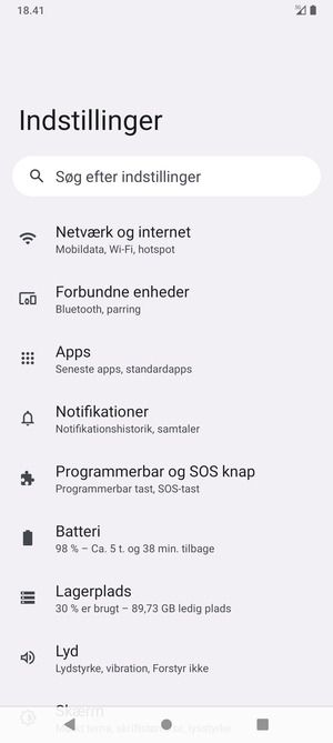 Vælg Netværk og internet