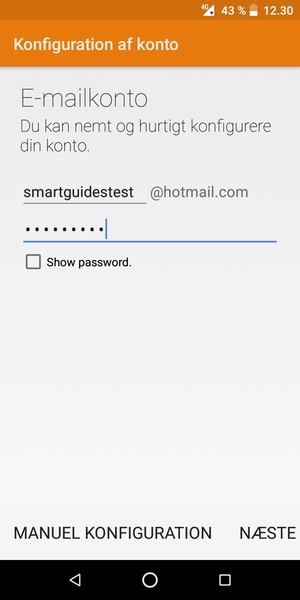 Indtast din Hotmail adresse og adgangskode. Vælg NÆSTE