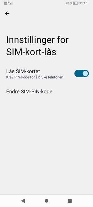 Velg Endre SIM-PIN-kode