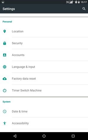 Scroll to and select Factory data reset