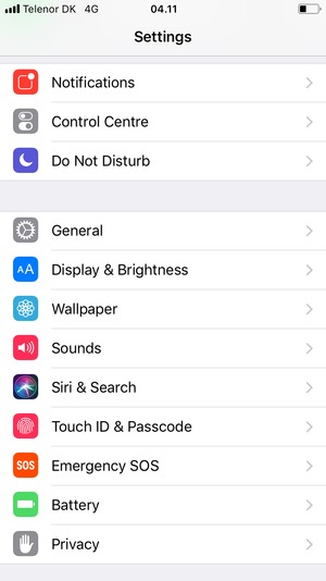Scroll down and select Touch ID & Passcode