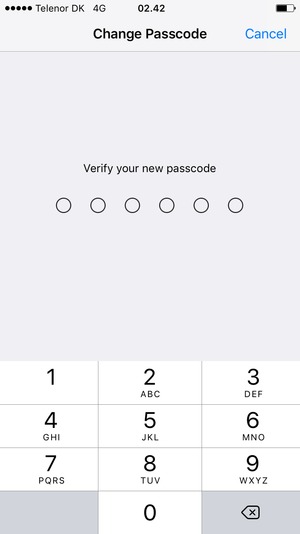 Re-enter your new passcode