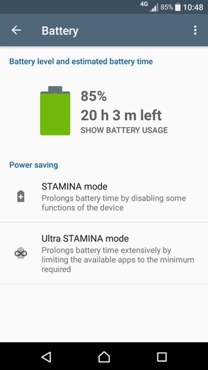 To activate Ultra STAMINA mode, select Ultra STAMINA mode