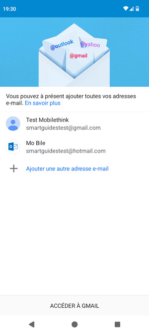 Sélectionnez ACCÉDER À GMAIL