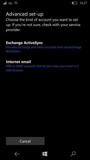 Select Exchange ActiveSync