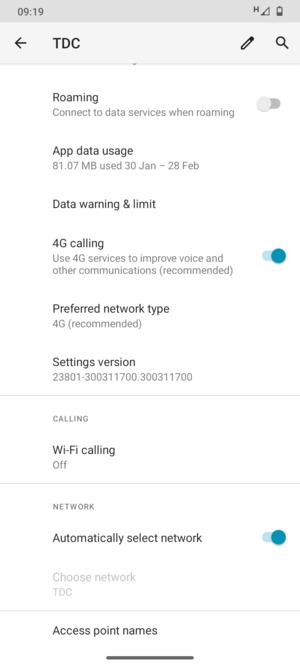 Turn Automatically select network off