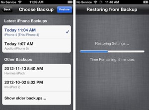 Select the latest backup from the list and select Restore