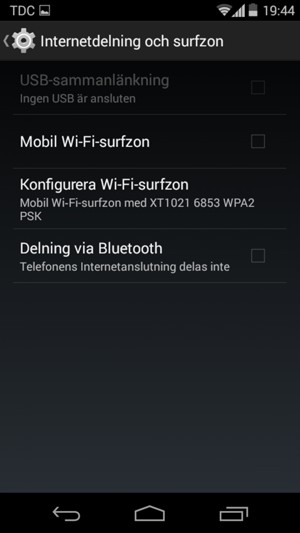 Välj Konfigurera Wi-Fi-surfzon