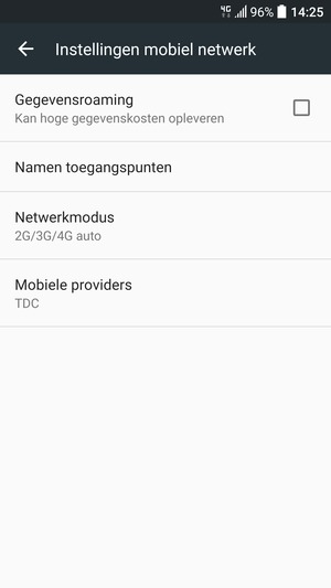 Om van netwerk te wisselen in geval van netwerkproblemen, selecteert u Mobiele providers