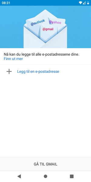 Velg Legg til en e-postadresse