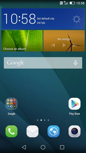 Return to the home screen and select the Menu button