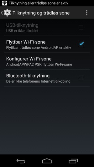 Kryss av i Flyttbar Wi-Fi-sone avkrysningsboksen
