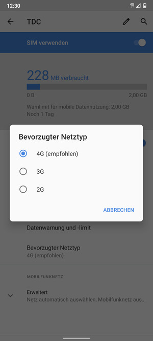 Wählen Sie die gewünschte Option