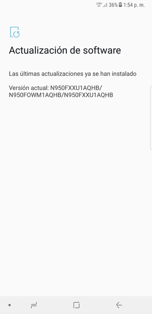 Si su teléfono está actualizado, verá la siguiente pantalla