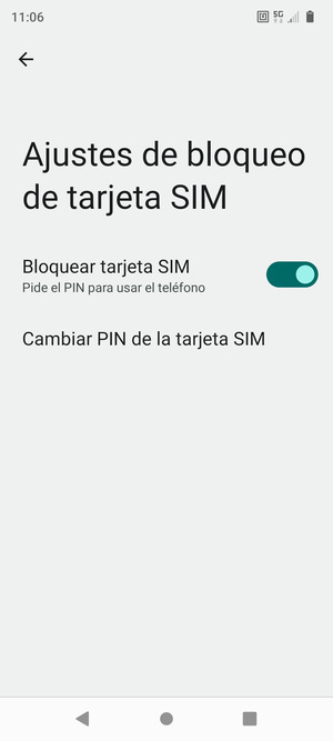 Seleccione Cambiar PIN de la tarjeta SIM