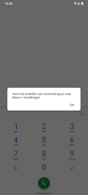 Als uw voicemail niet geïnstalleerd is, selecteert u OK