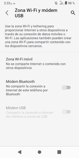 Seleccione Zona Wi-Fi móvil