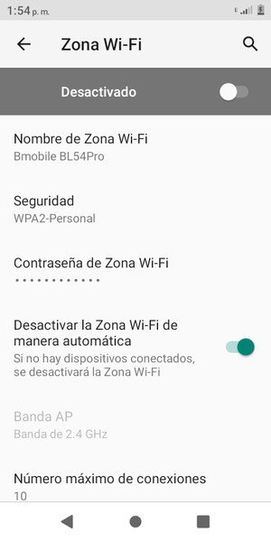Seleccione Contraseña de Zona Wi-Fi