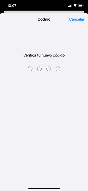 Vuelva a introducir su nuevo código de acceso