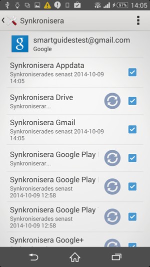 Dina kontakter från Google kommer nu att synkroniseras med din Xperia