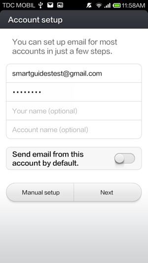Enter your Gmail or Hotmail address and Password