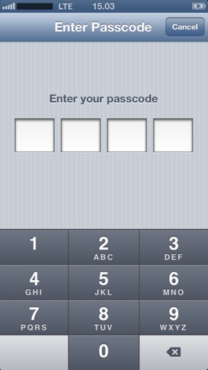 Enter your passcode for the phone lock if this is already activated on your phone