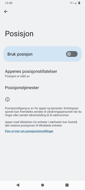 Slå av Bruk posisjon