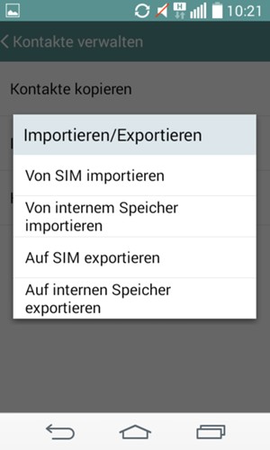Wählen Sie Von SIM importieren