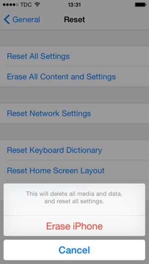 Select Erase iPhone