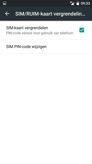 Selecteer SIM PIN-code wijzigen