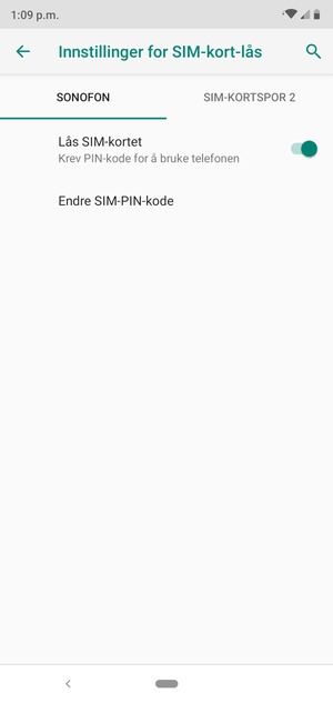 Velg Public og Endre SIM-PIN-kode