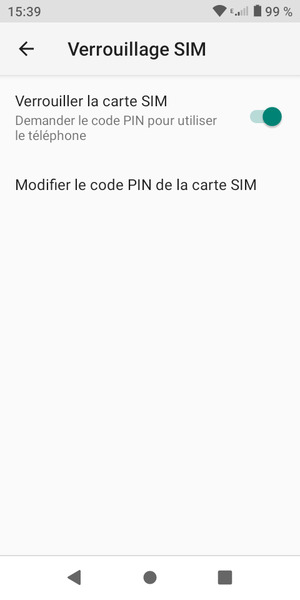 Sélectionnez et Modifier le code PIN de la carte SIM