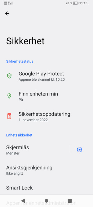 Telefonen din er nå sikret med en skjermlås