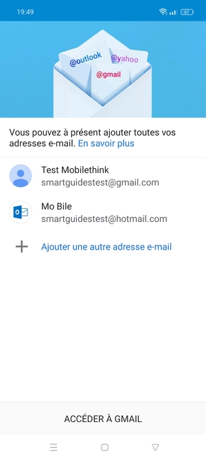 Sélectionnez ACCÉDER À GMAIL