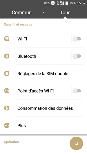 Sélectionnez Point d'accès Wi-Fi / Partage de connexion