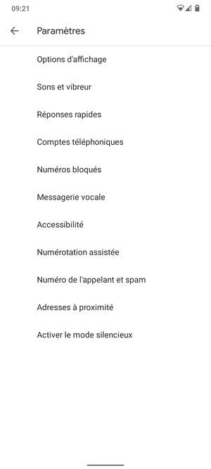 Sélectionnez Messagerie
vocale