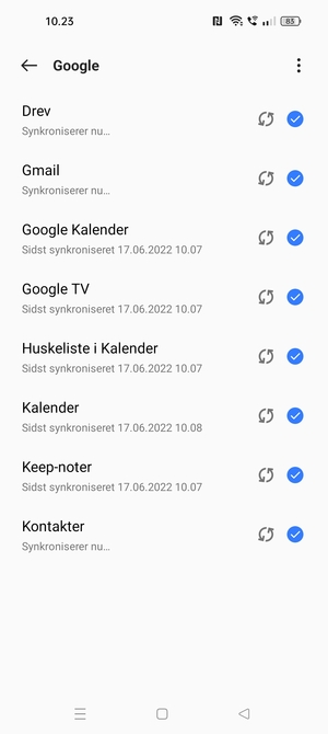 Dine kontakter fra Google vil nu blive synkroniseret til din Realme