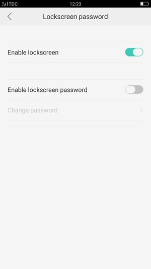 Turn on Enable lockscreen password