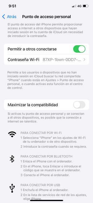 Seleccione Contraseña Wi-Fi