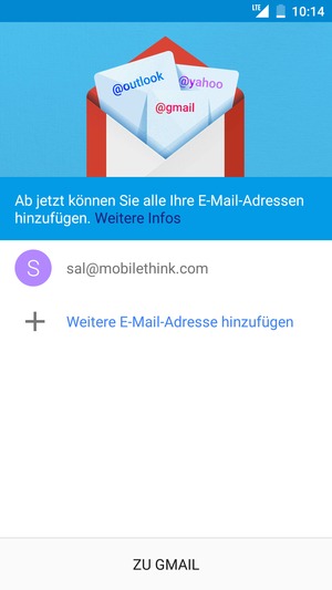 Wählen Sie ZU GMAIL