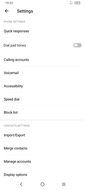 Scroll to and select Import/Export